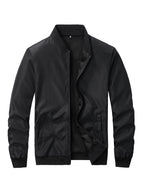 2024 Spring and Autumn New Baseball Collar Short Loose Solid Color Jacket Men's Business Casual Thin Coat Trend
