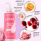 AILKE Superior Whitening Body Lotion, Moisturizing, Smooth Skin, Reduce Dark Spots, With Rose Essential Oil, Niacinamide, 500ml
