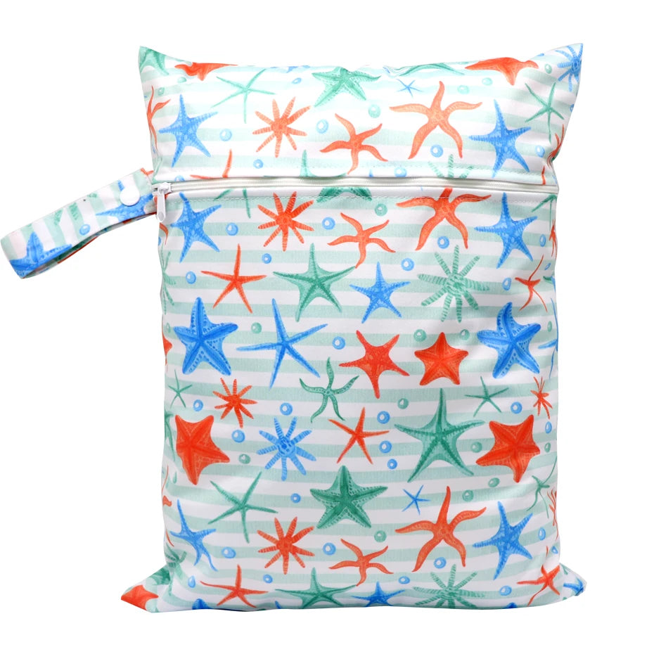 Waterproof Wet Bag Diper Bags Mummy Baby Maternity Packs Washable Zipper Diaper Caddy Organizer Dry Bag Travel Nappy Bag 30x40cm