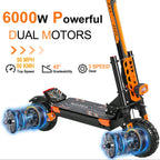 VREOM - VZ37 Electric Scooter-6000W Motor 60V30AH Battery High Power E-Scooter-70km/h Speed 11'' Vacuum Tire-Foldable EScoot