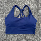 Solid Color Soft Tight Gym Yoga Underwear high strength shockproof Women Cross Back Fitness Bra Sport Top Comprehensive Butter