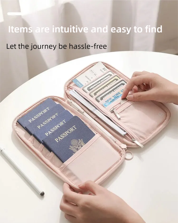 RFID Blocking Passport Holder Travel Wallet Durable Anti-Theft Card Slots Protective Case Flights Travel Organizer for Women Men
