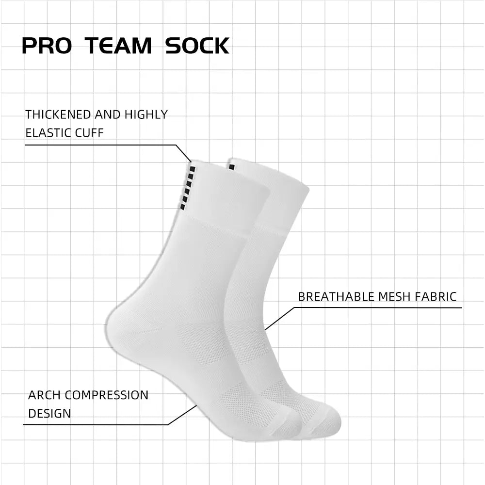 2 Pais High Quality Profession Team Men Women Cycling Socks Bike Socks Breathable Bicycle Socks Outdoor Sportswear Racing Socks Secondary image