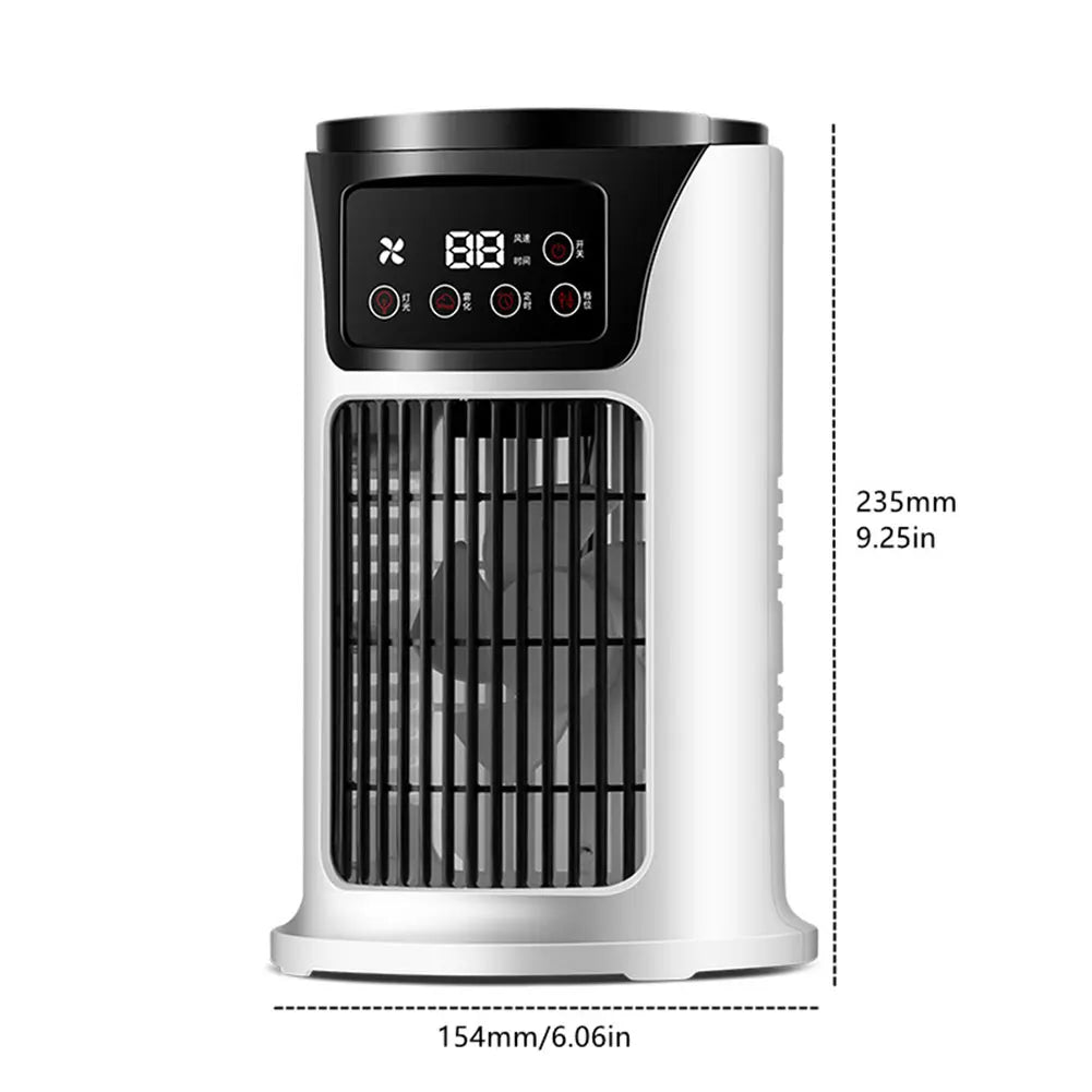 Portable Air Conditioner Desk Fan Spray Humidifier Air Cooling Fan Timing Circulation Wind Quiet Electric Fan for Home Office