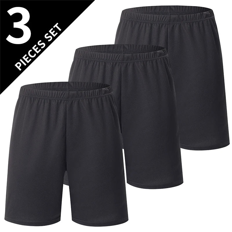 3 Pcs Men's Quick-drying Sports Gradient Suit Leisure Sports Running Short Sleeve Comfortable Sun Protection Pants Joker Shorts