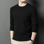 2025 New Men's Casual Sweater Round Neck Long Sleeve Knitted Sweater Diamond Pattern Fashion Versatile Top 2029