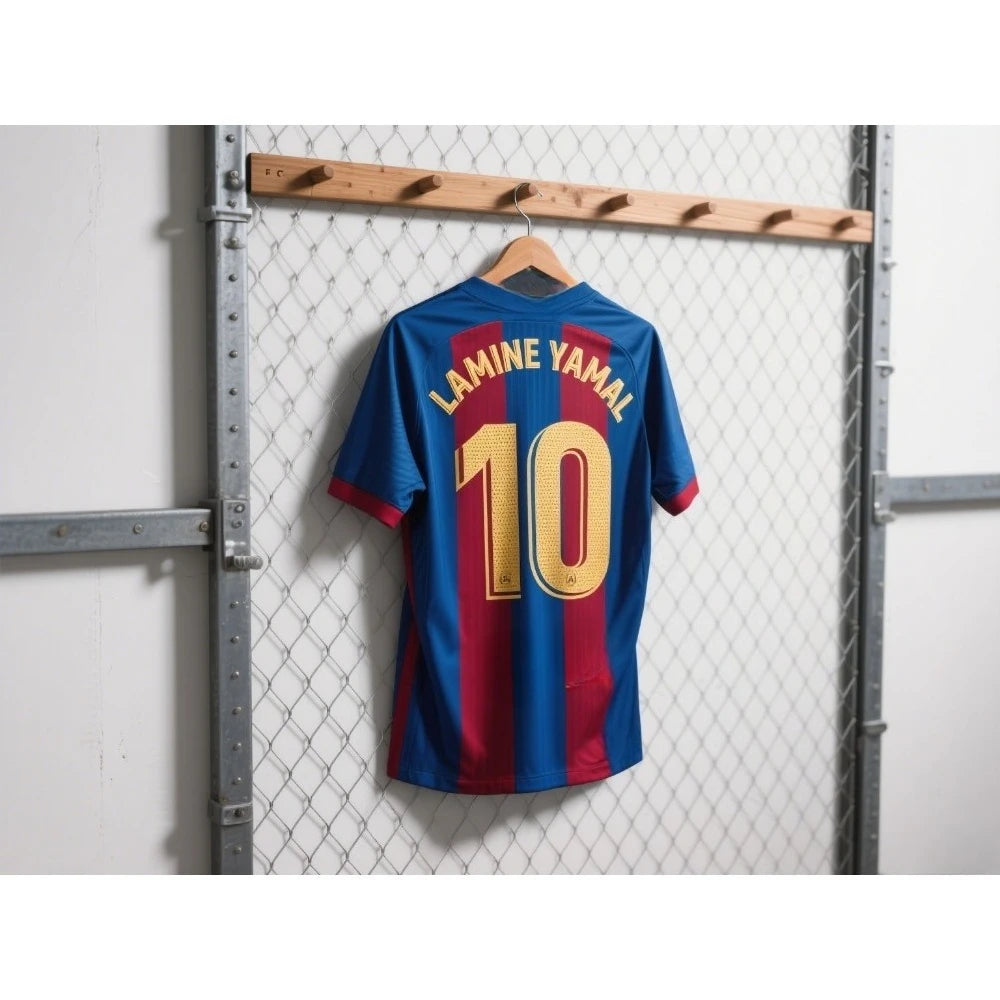 AI CHATGPT Lamine Yamal Short Sleeve Football Shirt Number 10 Youth Kids Training Soccer Uniform Breathable family Jersey Tee