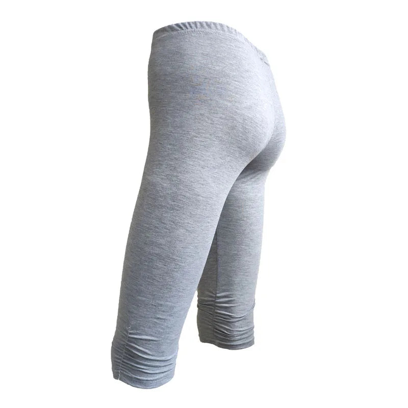 Elastic High Waist Sporty Women Clothing Skinny Pants Elastic Quick Dry 3/4 Sports Leggings Short Trousers Casual Solid Summer