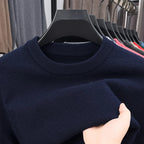 2025 New Men's Casual Sweater Round Neck Long Sleeve Knitted Sweater Diamond Pattern Fashion Versatile Top 2029