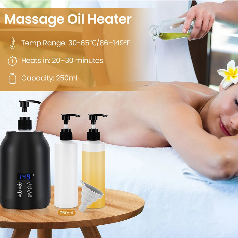 Massage Oil Heater Lotion Essential Cream Bottle Warmer LED Display Temperature Control Quick Heating Body Oils For Salon SPA