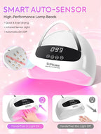 DianaBeauty UV Nail Lamp Portable Nail Dryer with Touch Screen Professional Manicure Lamp with Smart Sensor and Handle Nail Tool