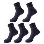 5Pairs/Men Bamboo Socks Comfortable Breathable Casual Business Men's Crew Socks High Quality Antibacterial Mid-calf SocksEU39-45