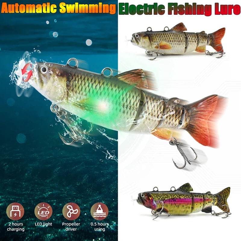 Automatic Swimbait Electric Robotic Fishing Lure 4-Segement Auto Multi Jointed Bait USB Rechargeable Wobbler Pesca Accessories Main image