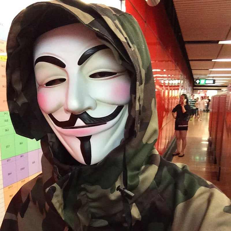 V For Vendetta Mask Cosplay Guy Fawkes Hacker Glowing Mask For Halloween Carnival  Decor Props Main image