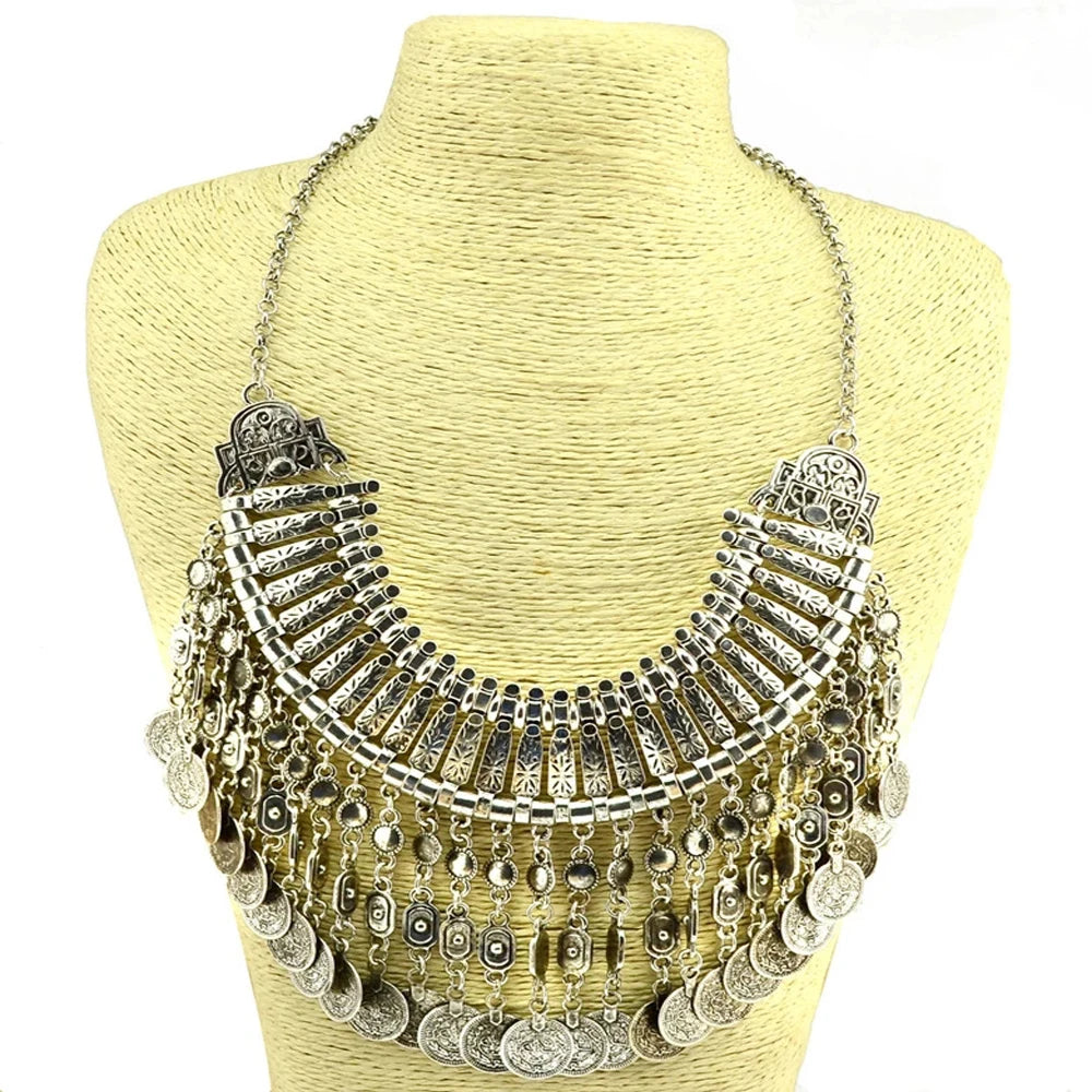 Multi-style Vintage Coin Choker Necklace for Women Boho Afghan Ethnic Gypsy Native Tribal Dress Turkish Pakistan Indian Jewelry