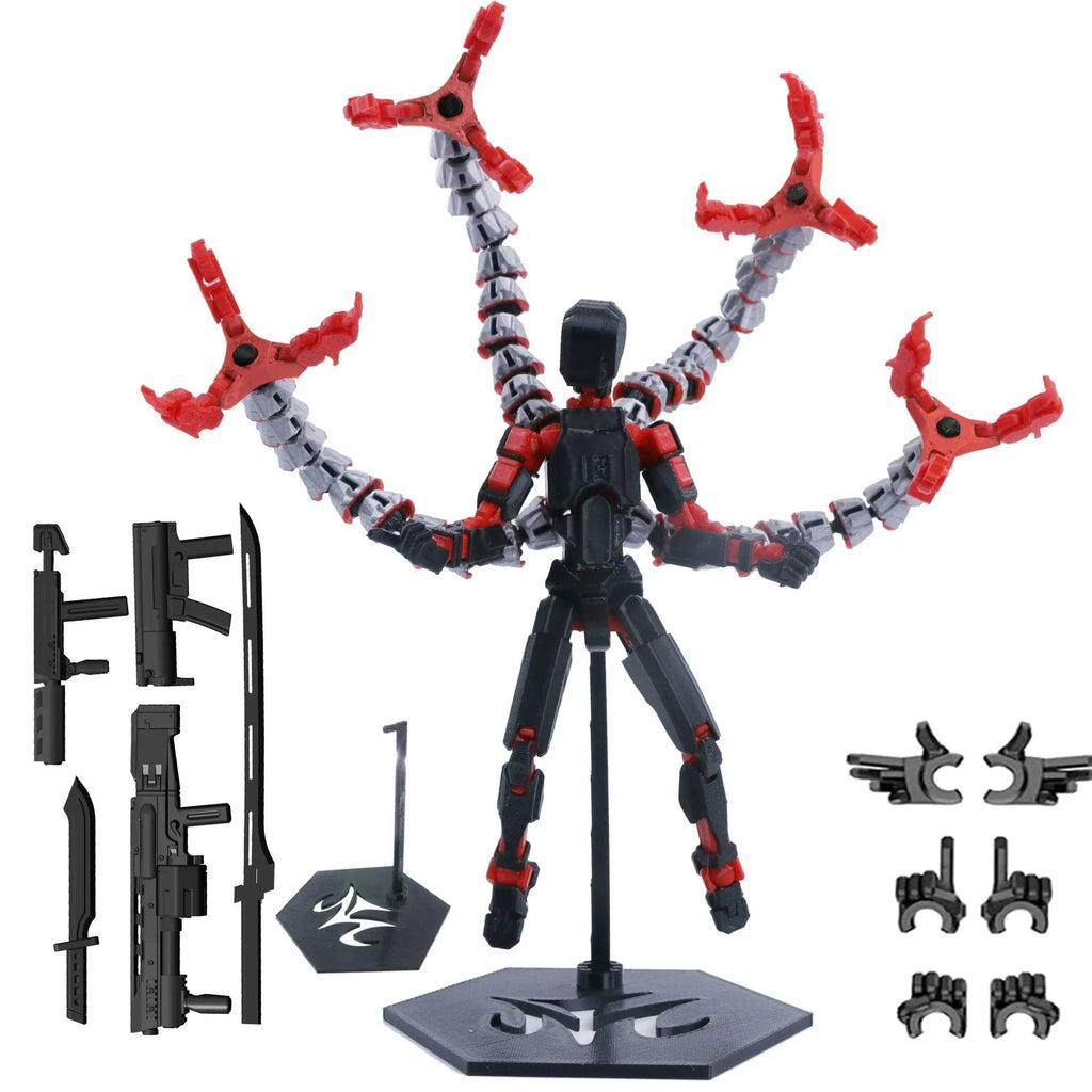 T13 Action Figure 3D Printed Multi-Jointed Movable Titan 13 Lucky Dummy Nova Robot Action Figure Desktop Assembly Completed Gift