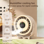 New Misting Fan Humidifying Rapid Cooling Hanging Hole Low Noise Digital Display Button Controlled Speed Fine Absorbable