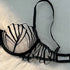 Black Lace Lingerie Set – Sheer Eyelash Mesh Push-Up Bra and Panty with Triangle Cup Design