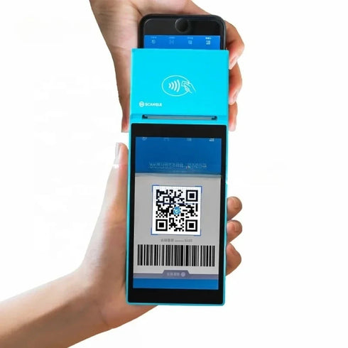 Scangle SP01 POS System With NFC For Sumup 5.5 inch BT Terminal Handheld POS WIFI Android PDAs POS With NFC Reader 58MM printer
