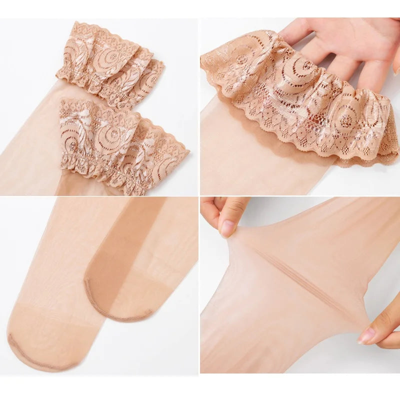 2026new Over Knee Thigh High Stockings Anti-slip Plus Size Black Oversized Fishnet Long Lace Socks for Women XXL Spring Summer