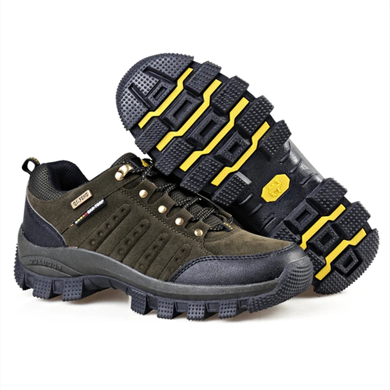 Hiking Shoes Non Slip Mountain Sneakers Winter Lace Up Retro Leather Shoe Sport Outdoor Trail Off-Road Trek Men Women Footwear Main image