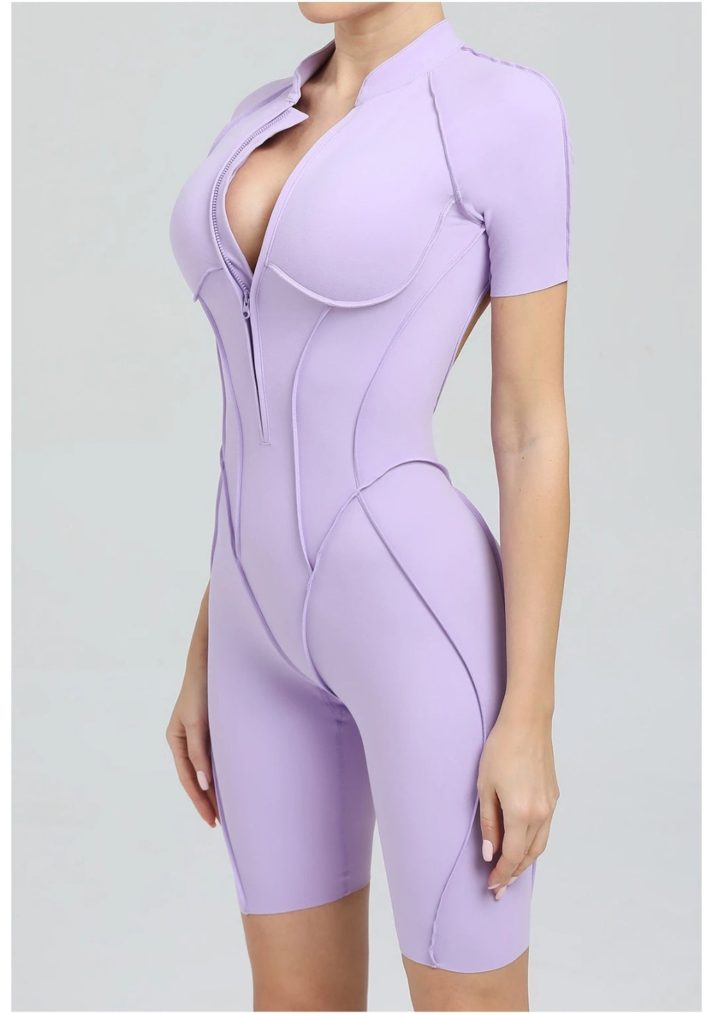 Women's Yoga Jumpsuit Hip Lift Sports Fitness Removable Padding Backless Zipper Leggings One-Piece Running Workout Gym Jumpsuit