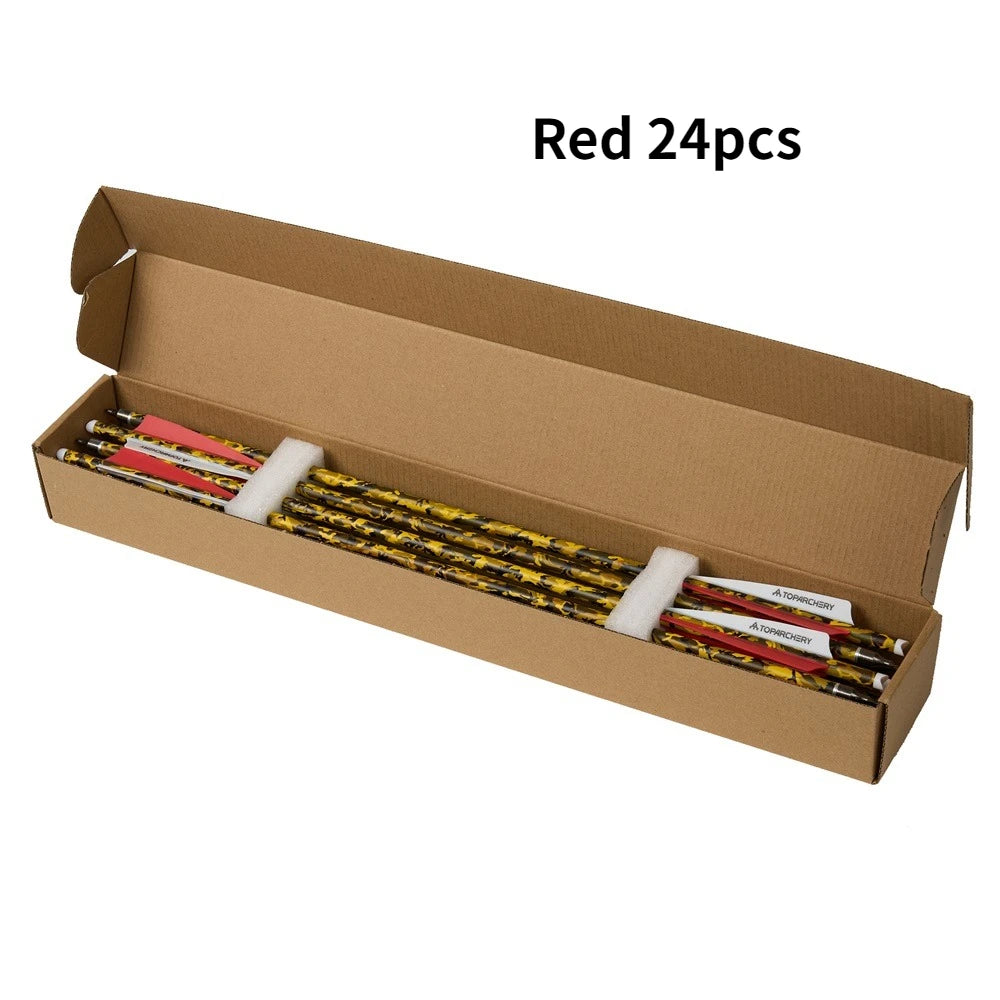 6/12/24pcs 20'' Archery Crossbow Bolt Carbon Arrow with 4-inch Feather ID7.6mm  Outdoor Hunting Sports Practice Crossbow Arrows