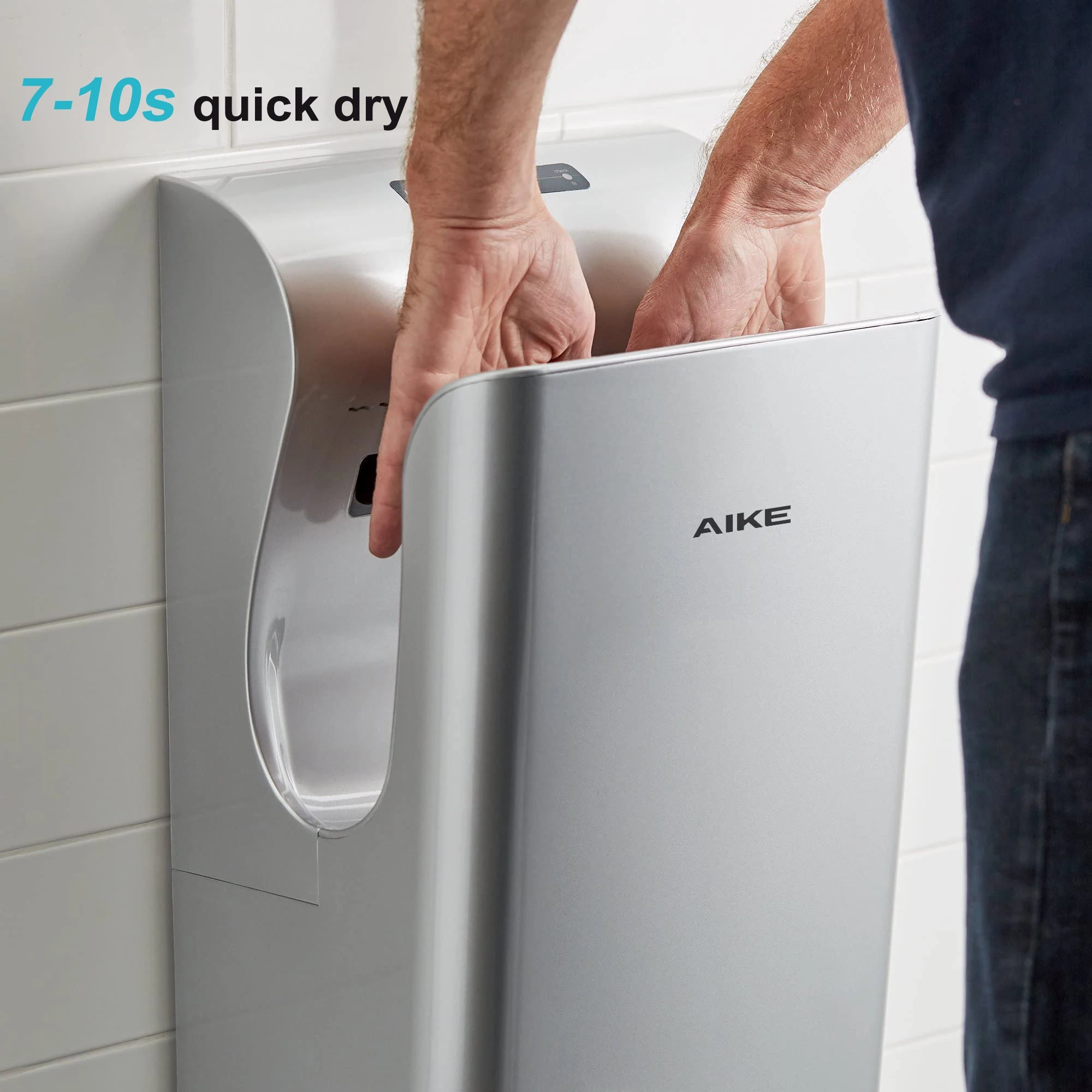 AIKE 7-10s Bathroom Vertical Hand Dryer Automatic High Speed Hand Dryer with UV Germicidal Lamp HEPA Filter and Brushless Motor Secondary image