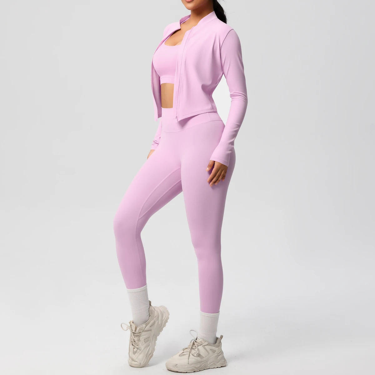 3pcs Sportswear Yoga Set Gym Sports Bra Zipper Jacket Leggings Clothes Sportswear Yoga Suits For Women Fitness Set Tracksuit