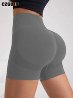 CZGUKE Ladies' outdoor sports shorts fitness pants gym warm-up yoga pants high-quality tight jogging shorts and cycling shorts