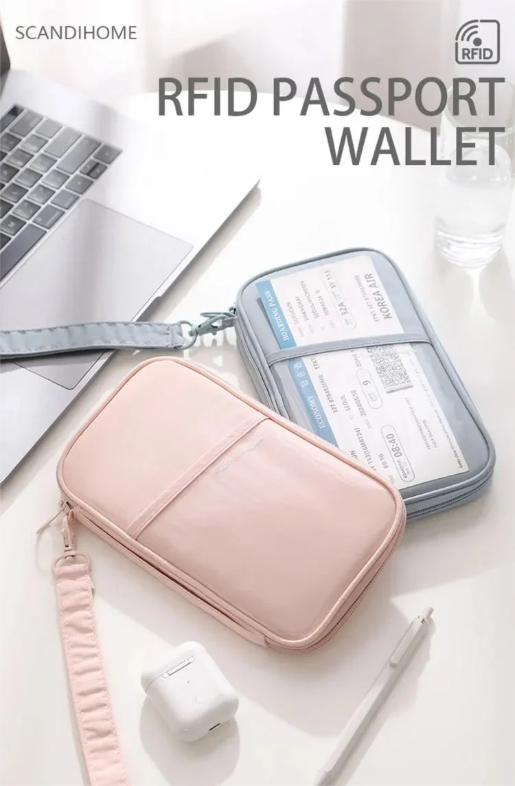RFID Blocking Passport Holder Travel Wallet Durable Anti-Theft Card Slots Protective Case Flights Travel Organizer for Women Men