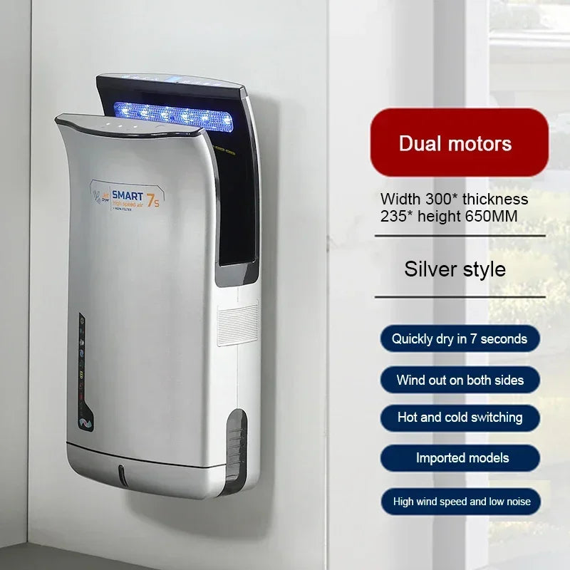 Full New Hand Dryer Induction Hotel Restauran High Speed Jet-type Hand Drying Machine Double-sided hand dryer 220v
