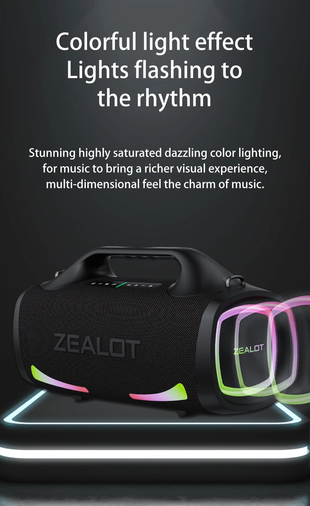 ZEALOT S79 Bluetooth Speaker 100W Portable Subwoofer HiFi Dual Pair Fast Charge 24000mAh Battery