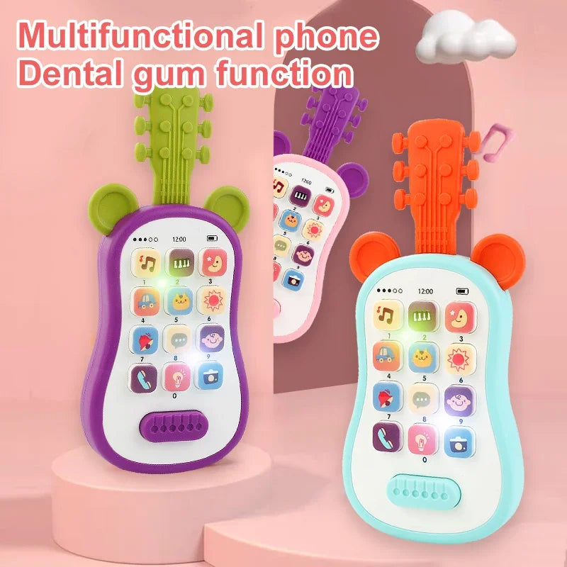 Baby Early Education Toys Guitar phone Sound Toys Kid Multi functional Music Phones Analog Phones story machine for Children Main image