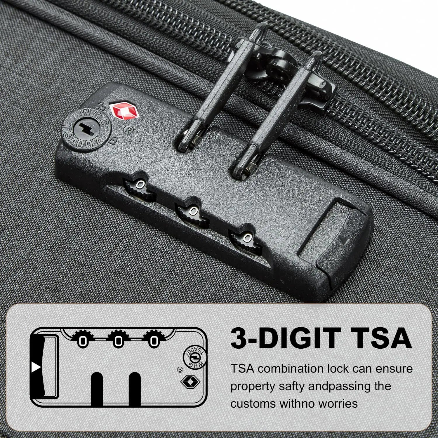 British Traveller Cargo Case 53.5x40x21cm Lightweight hand luggage 4 Rolls TSA Lock Soft Luggage fabric