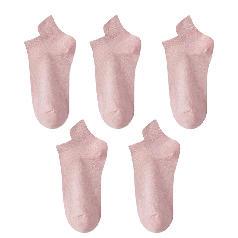10pieces=5 Pairs Women Socks Casual Breathable High Quality Ankle Sock Summer Low Cut Cotton Thin Short Elastic Sox calcetines