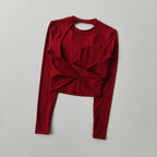 Fashion Sports Tops Pilates Running with Chest Pad Fitness Long Sleeve Tight Quick-drying Shirts Yoga Top Out Wear Clothing
