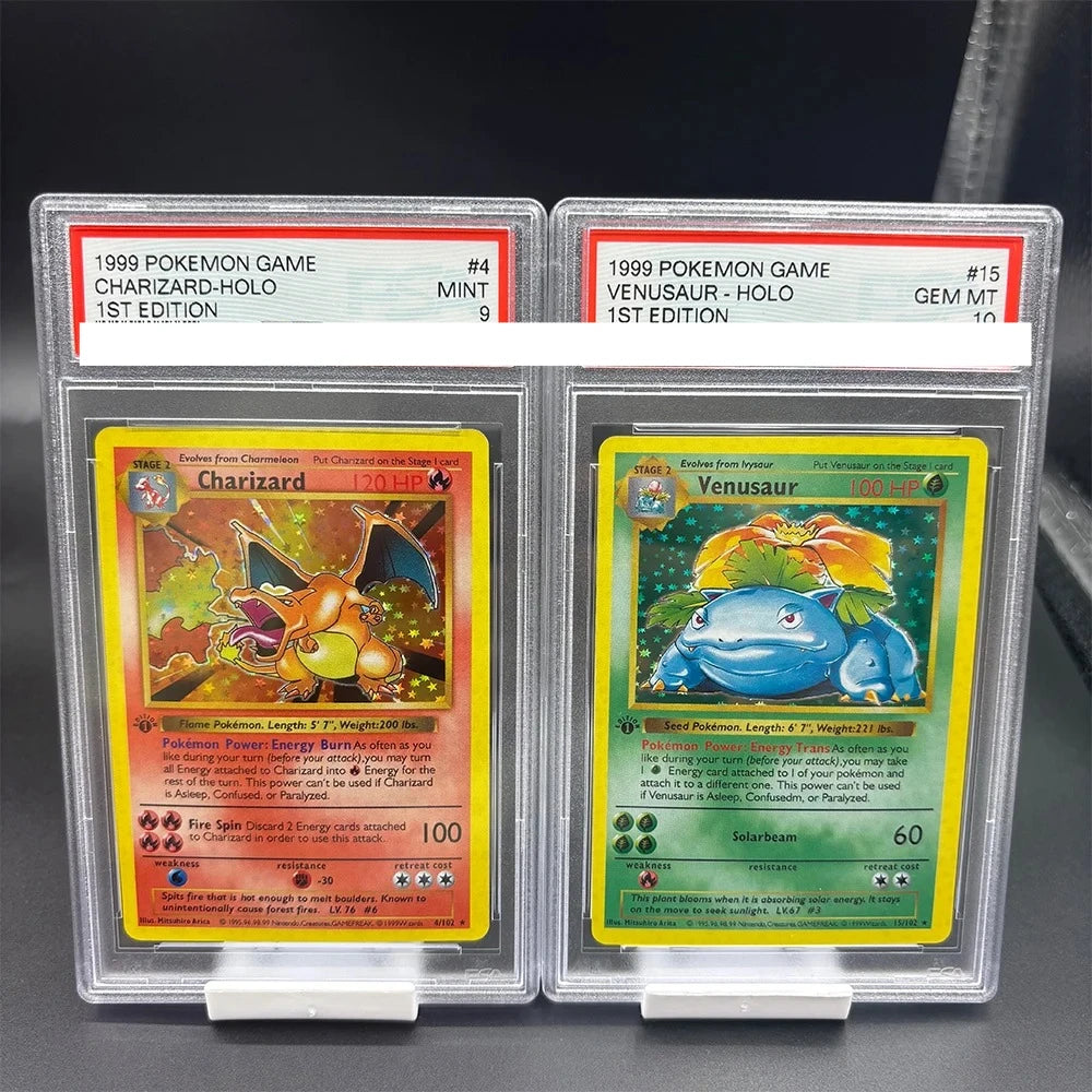 DIY 1999 PTCG GAME English Version 1ST EDITION CHARIZARD BLASTOISE Collection Card 10Points Rating Card Anime Game Card Gift Toy Main image