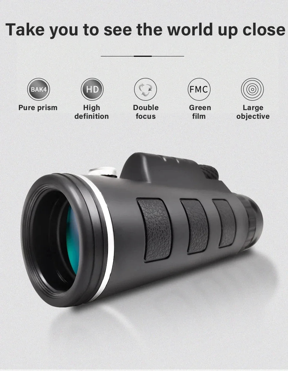 DISCOVERY 40x60 Monocular Telescope with Smartphone Holder & Tripod, High Power BAK4 Prism Lens Monocular For Hunting Camping