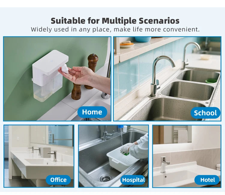 New Automatic Dishwashing Liquid Sensor Kitchen Double Head Gel Foam Hand Sanitizer Soap Dispenser Wall Hanging