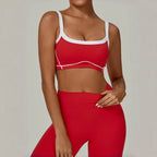 2PCS Women's Yoga Set High Waist Peach Hip Removable Padding Sports Bra Pants Fitness Suit Running Workout Gym Leggings Yoga Set
