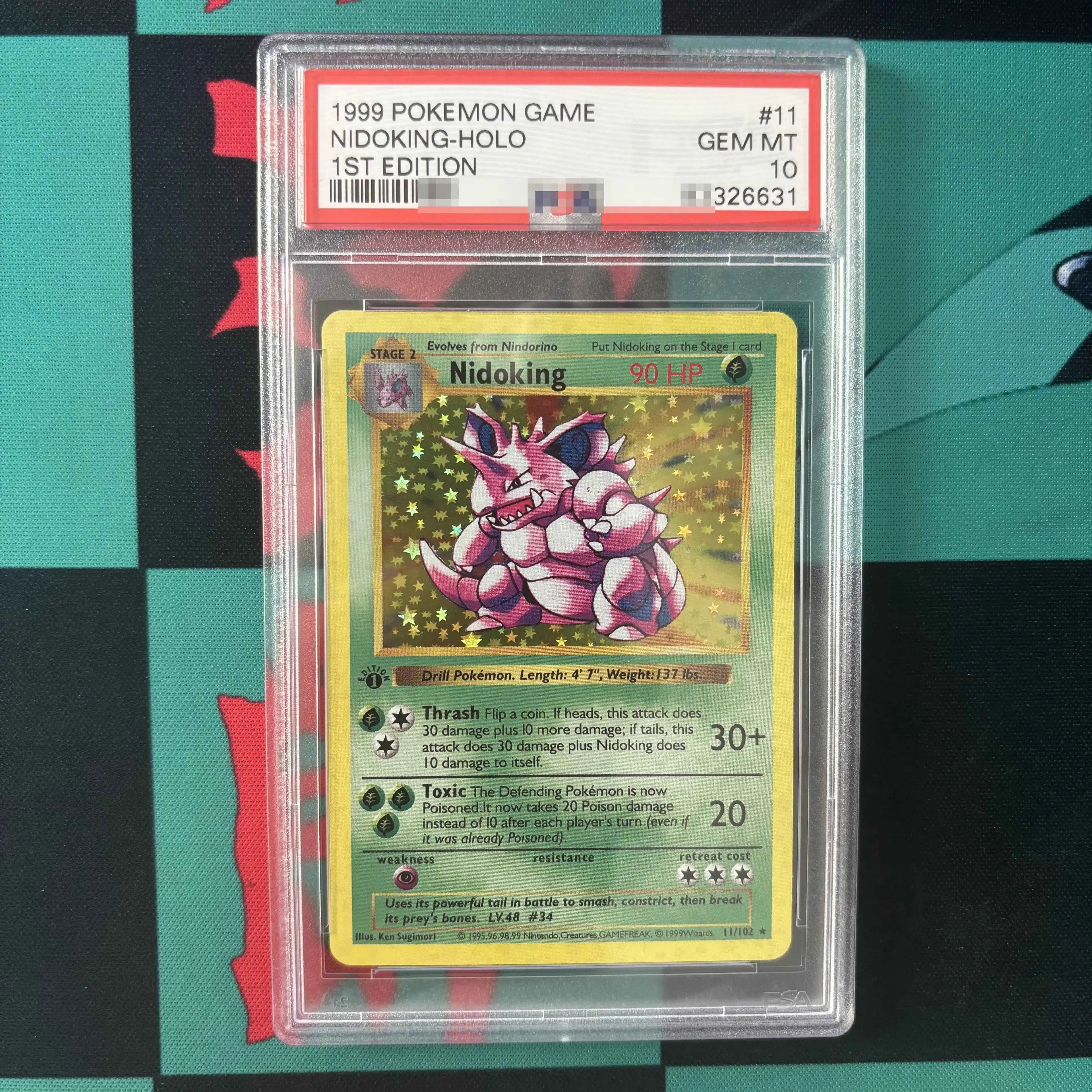 DIY 1999 PTCG GAME English Version 1ST EDITION CHARIZARD BLASTOISE Collection Card 10Points Rating Card Anime Game Card Gift Toy
