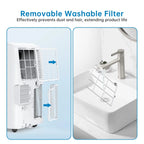 Portable Air Conditioner 12000 BTU, 4-In-1 Cooling Dehumidifier Fan & Auto Airflow, No Outdoor Unit, Quiet Operation, For Home