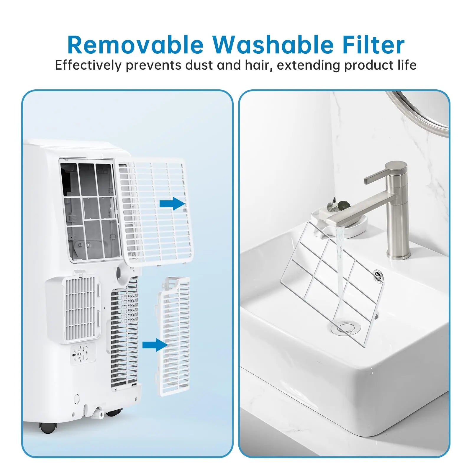 Portable Air Conditioner 12000 BTU, 4-In-1 Cooling Dehumidifier Fan & Auto Airflow, No Outdoor Unit, Quiet Operation, For Home