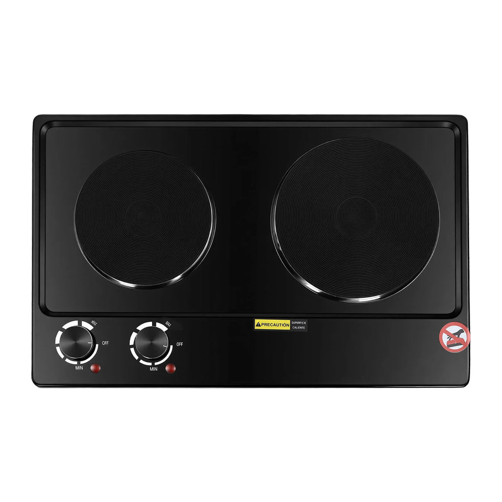 2500W Double-Burner Electric Stove Electric Hob Cooker with 2 Plate Adjustable Firepower 220-240V for Cooking Food