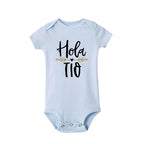 Hola Tio Tia Pregnancy Announcement Baby Bodysuit Jumpsuit Infant Clothing Casual Overalls Pregnancy Gift for New Aunt Uncle