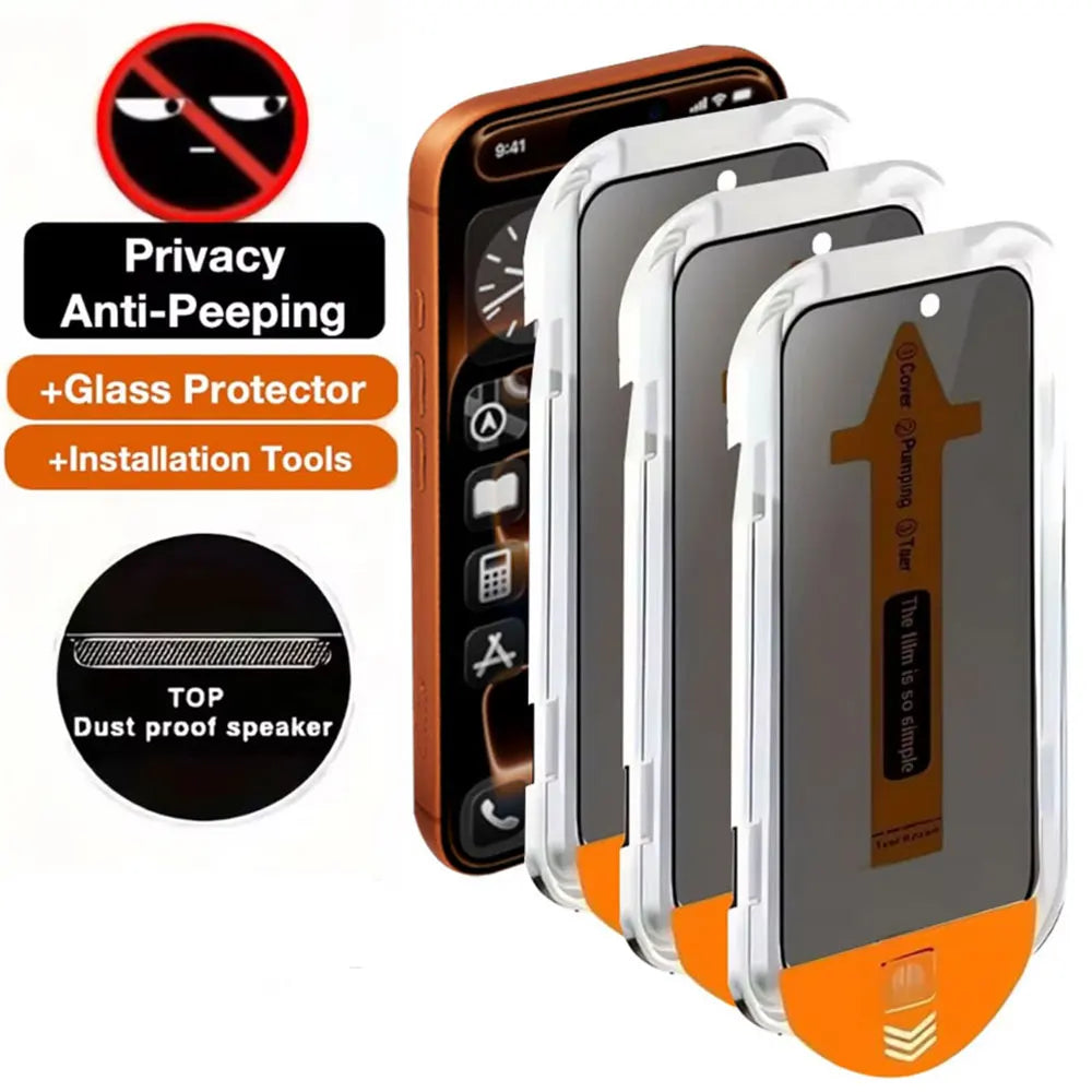 Oleophobic Coating Privacy Screen Protectors For iPhone 17 Pro Air 16 15 11 13 12 14 Pro Max Plus Anti Spy Tempered Glass Film Main image
