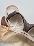 SuyaDream, Woman Lace Bra Set, Real silk Linings, Thin Mold Cup, Wire Free, Meshes Sheer Underwears, 2025 cozy Intimates