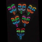 V For Vendetta Mask Cosplay Guy Fawkes Hacker Glowing Mask For Halloween Carnival  Decor Props