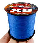 8 Strands Multifilament Fishing Lines Sea Wire Fly Carp Braided Line X8 Spinning Lure Fishing Cord for Bass 300m/500m 18lb-78lb